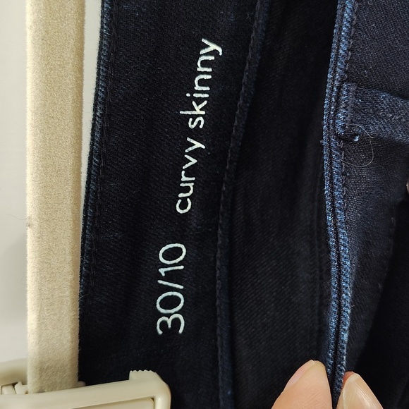 LOFT Curvy Skinny 10 Dark Wash Jeans Size 30 Stretch Mid Rise - Picture 5 of 7